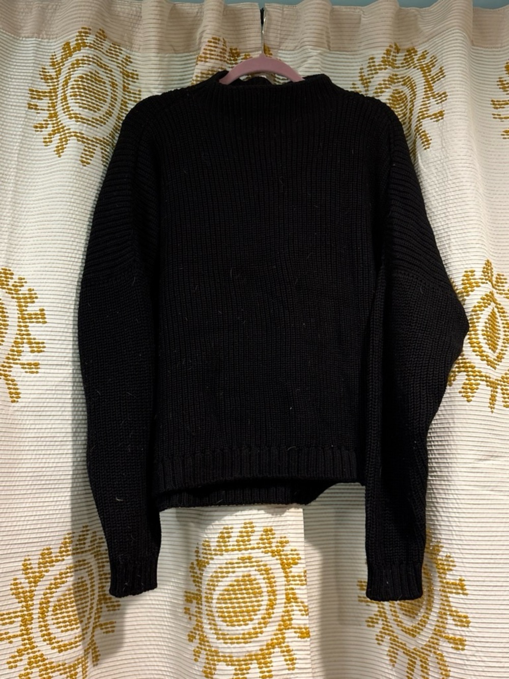 The Knotty Ones Black Rib-Knit mock neck Sweater
